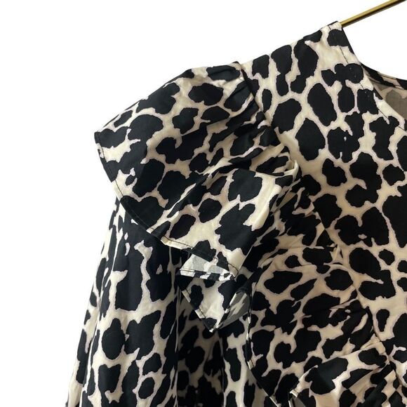 Sandy Liang Target Leopard Print Long Sleeve Midi Dress Ruffle Size Small NWT - Picture 6 of 14